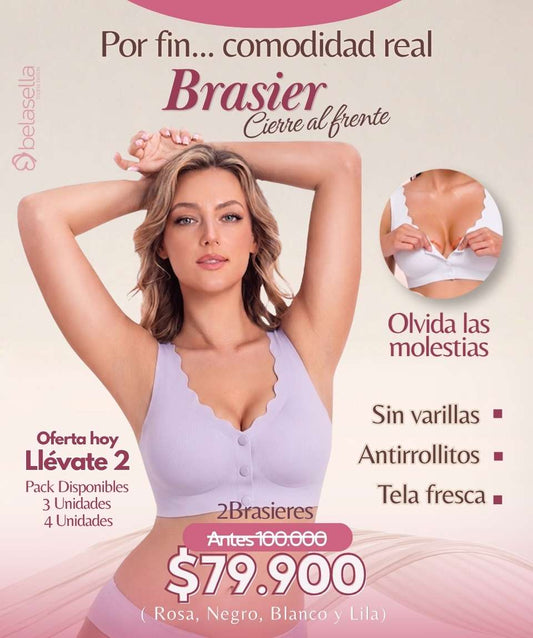 Brasier broche Frontal Espalda ancha